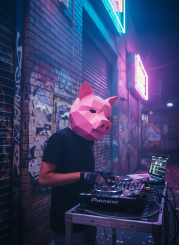 Masque Cochon en impression 3D sur DJ - Workprint 3D - Workprint 3D